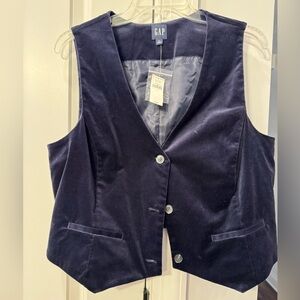 GAP Midnight Blue Velvet Vest